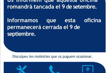 Tancament de l'oficina de Bellvei